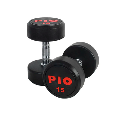 Mancuernas PIO rojo engomado  2.5 - 35 kgs